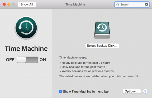 como usar Time Machine en MAC